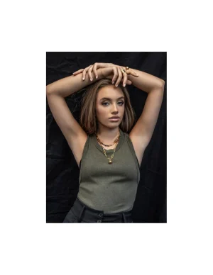 Moora Łańcuch choker pozłacany z dużymi ogniwami i ozdobną kulą* Naszyjniki