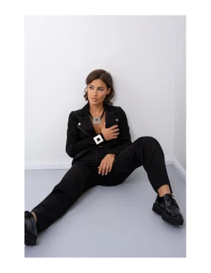 Moora Bransoleta ze skóry oraz stali szlachetnej z błyszczącym kwadratem.* Bransolety