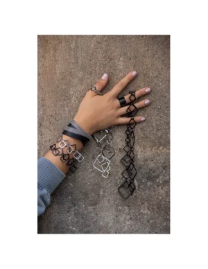 Moora Bransoleta ze skóry oraz siatki stalowej* Bransolety