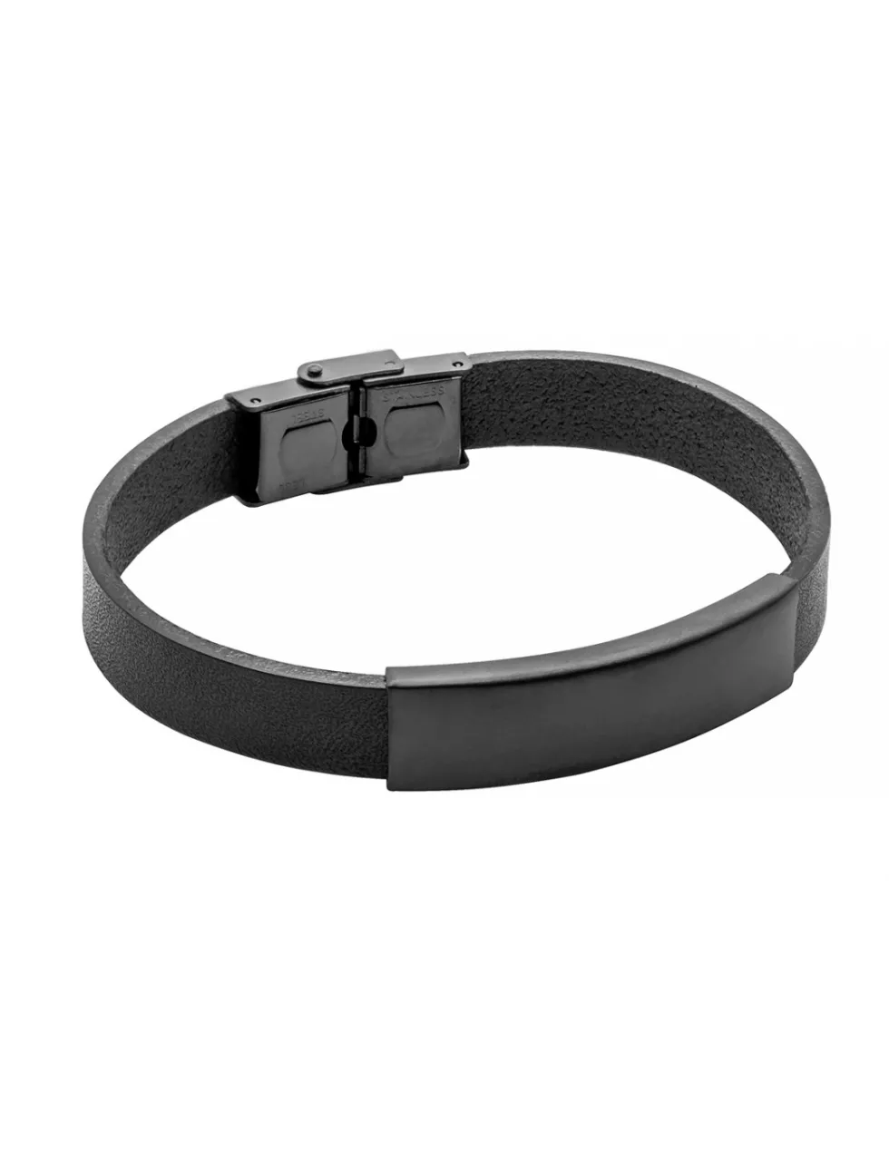 Moora Czarna bransoleta ze skóry oraz czarnej matowej stali* Bransoletki