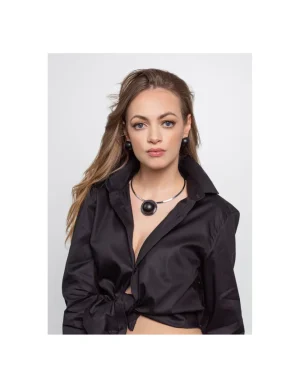 Moora Czarne matowe kolczyki półkule ze stali szlachetnej* Kolczyki