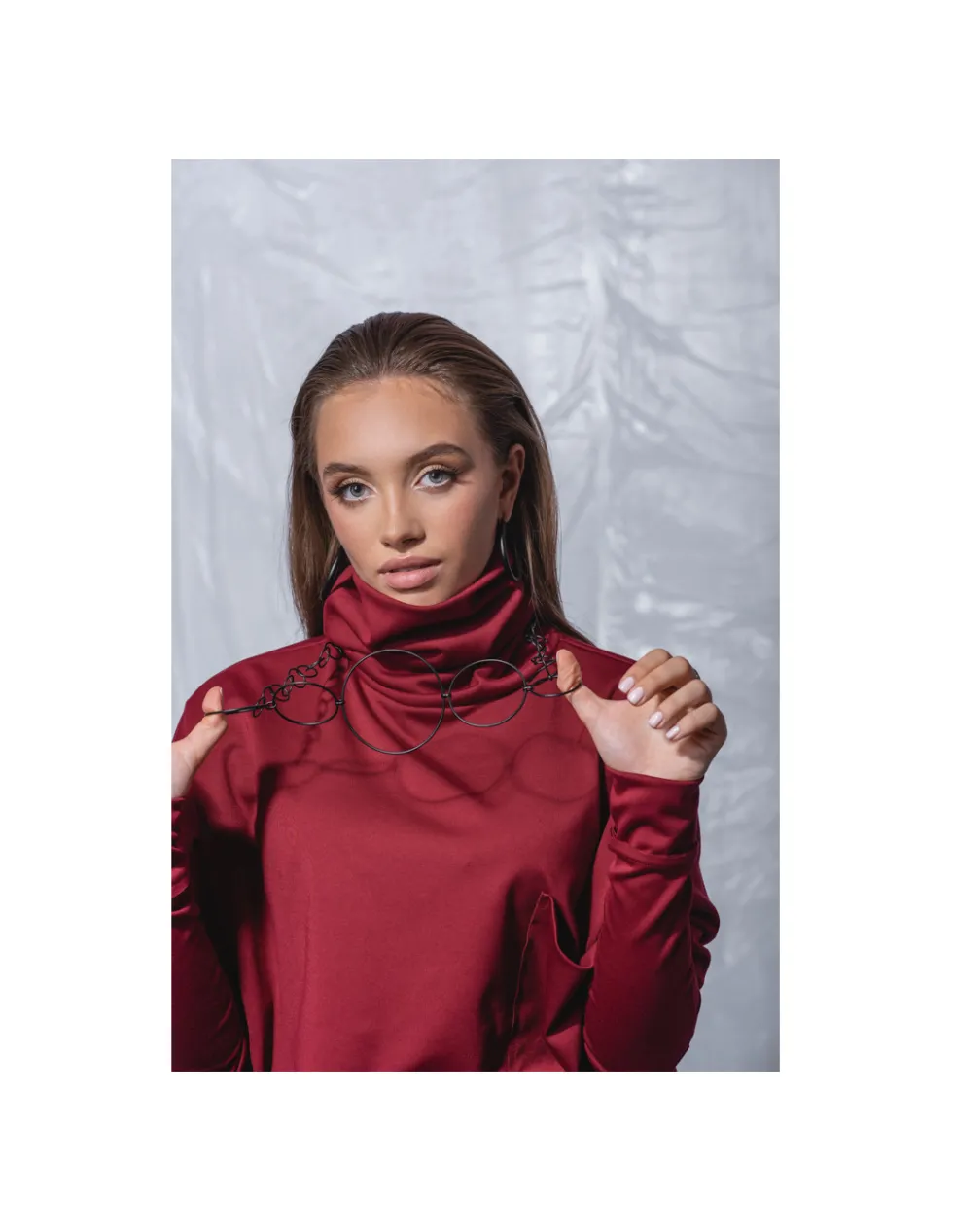 Moora Czarny matowy, długi naszyjnik KOŁO ze stali szlachenej* Naszyjniki