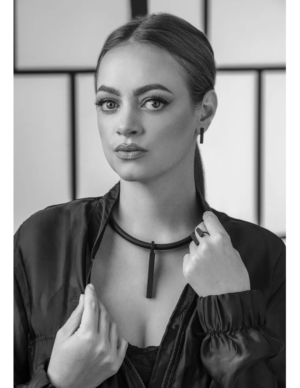 Moora Czarny naszyjnik z kauczuku oraz stali szlachetnej* Naszyjniki