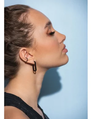 Moora Delikatna nausznica z czarnej stali szlachetnej* Kolczyki