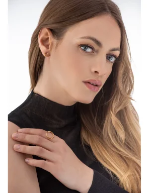 Moora Delikatne okrągłe złote kolczyki ze stali szlachetnej* Kolczyki