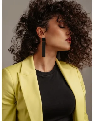 Moora Długie proste kolczyki z czarnej matowej stali* Kolczyki