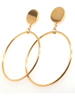 Moora Kolczyki duże koła z pozłacanej stali szlachetnej* Kolczyki