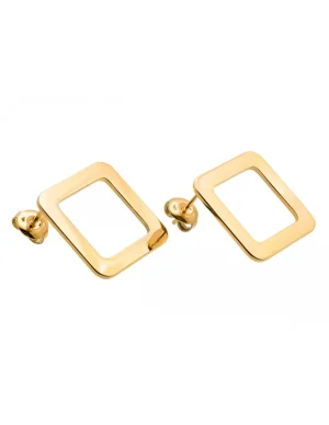 Moora Kolczyki kwadraty z pozłacanej stali szlachetnej* Kolczyki