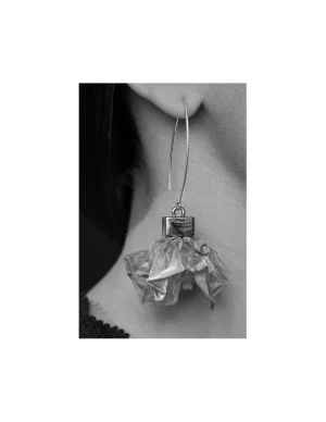 Moora Kolczyki z siatki stalowej oraz pozłacanego srebra pr.925* Kolczyki