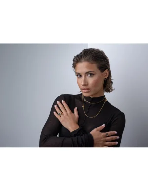 Moora Komplet kolczyków z pozłacanej stali szlachetnej z czarnym oczkiem* Komplety | Kolczyki