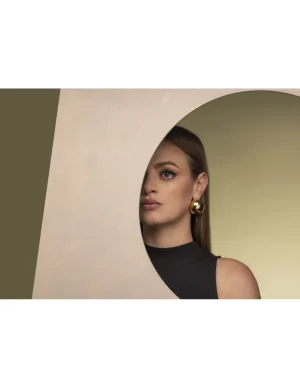 Moora Lekkie kolczyki półkule z pozłacanej stali szlachetnej* Kolczyki