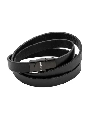 Moora Męska bransoleta skórzana z przekładką do graweru* Bransoletki