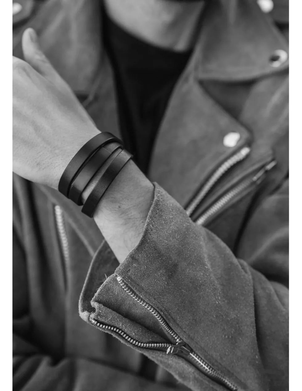 Moora Męska bransoleta z naturalnej brązowej skóry* Bransoletki