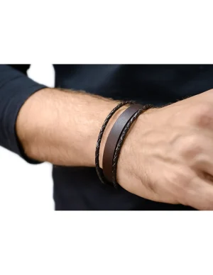 Moora Męska brązowa bransoleta skórzana* Bransoletki