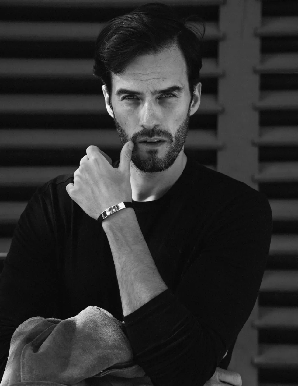 Moora Męska brązowa bransoleta skórzana z pozłacanej stali szlachetnej* Bransoletki