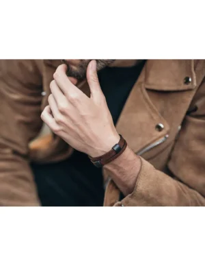 Moora Męska brązowa bransoleta skórzana* Bransoletki