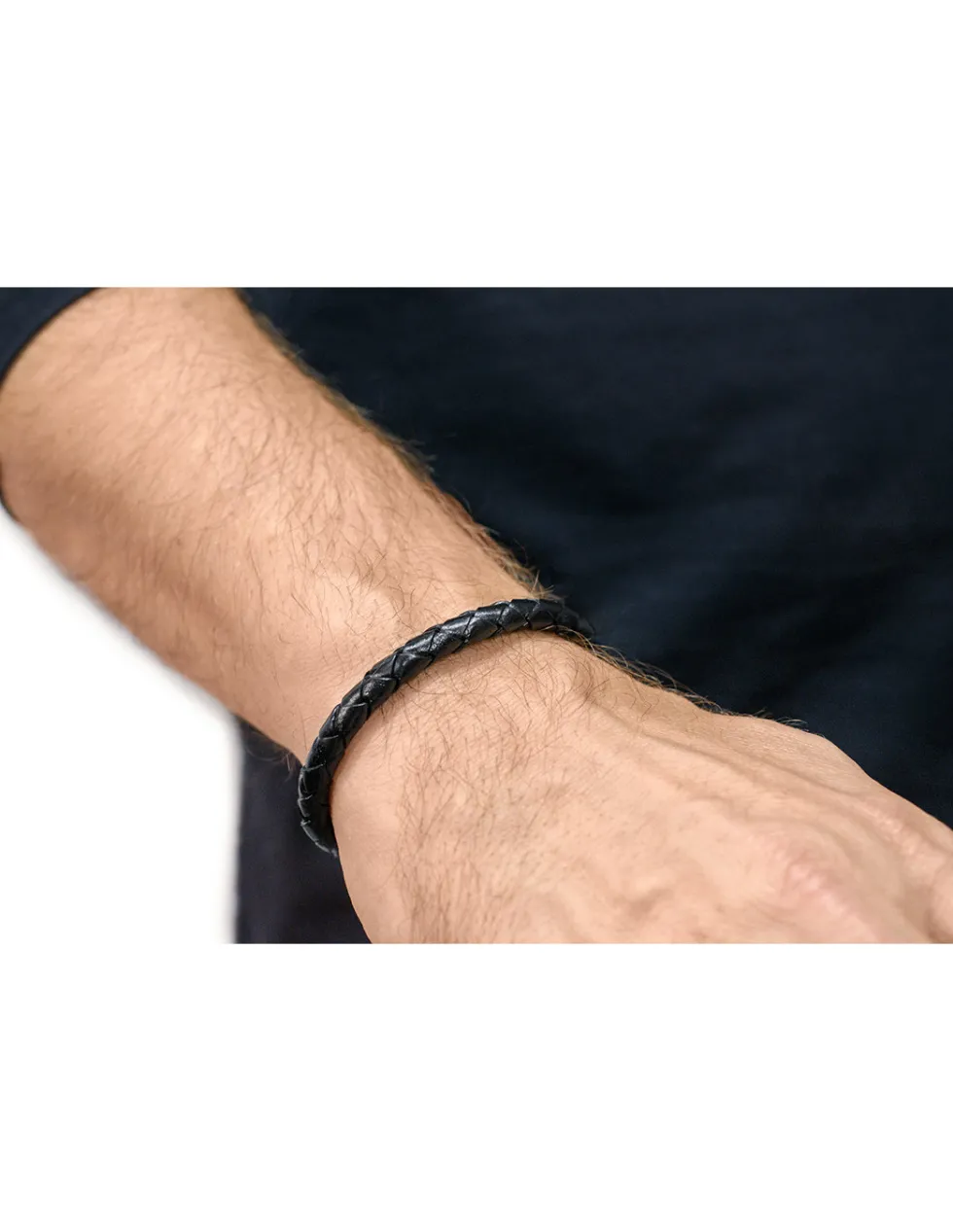 Moora Męska czarna bransoleta z rzemienia plecionego* Bransoletki