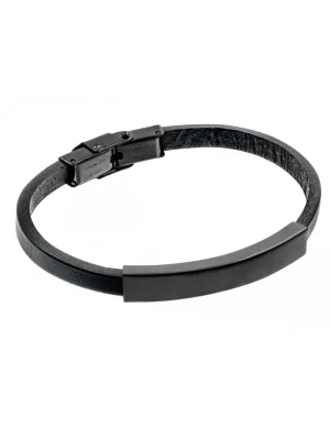 Moora Męska delikatna bransoleta ze skóry oraz stali szlachetnej* Bransoletki