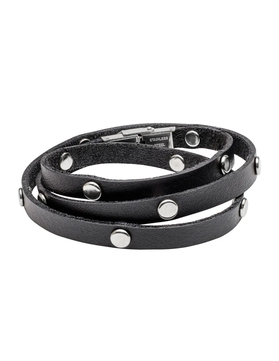 Moora Męska skórzana bransoleta z napami* Bransoletki