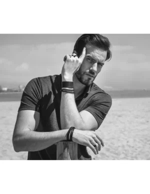 Moora Męska surowa bransoleta z brązowej skóry* Bransoletki