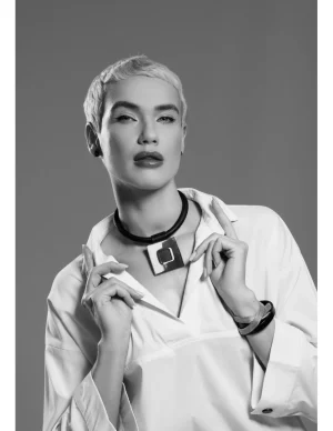 Moora Naszyjnik choker ze skóry oraz stali z kwadratem* Naszyjniki