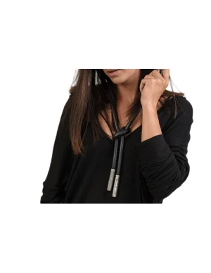 Moora Naszyjnik ze skóry oraz matowej stali* Naszyjniki