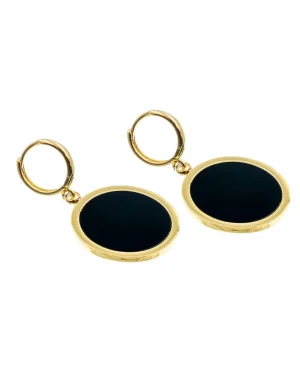 Moora Nowoczesne duże kolczyki ze srebra oraz pozłacanej stali* Kolczyki