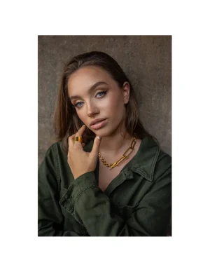 Moora Nowoczesny naszyjnik z dużymi ogniwami z pozłacanej stali szlachetnej* Naszyjniki