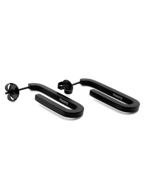 Moora Oryginalne kolczyki z czarnej matowej stali szlachetnej* Kolczyki