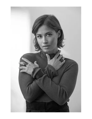 Moora Pierścionek ze skóry oraz czarnej matowej stali szlachetnej* Pierścionki