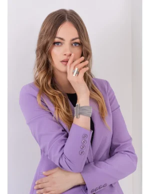 Moora Piękny srebrny pierścionek z jubilerskiej siatki stalowej* Pierścionki