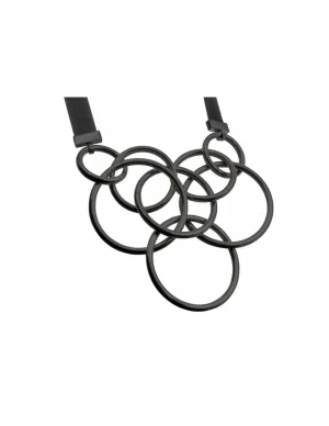 Moora Regulowany, prosty i ponadczasowy naszyjnik .Czarne koła ze stali szlachetnej* Naszyjniki