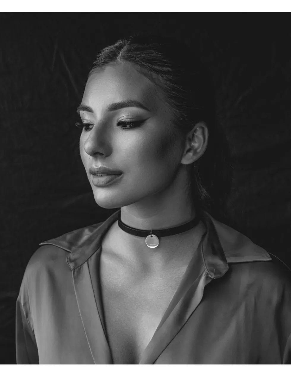 Moora Srebrny choker ze skóry oraz stali szlachetnej* Naszyjniki