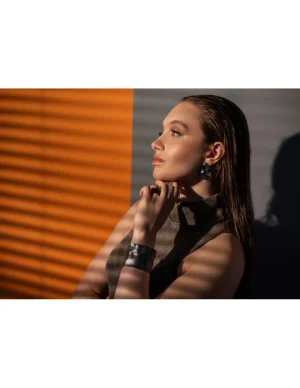 Moora Szeroka bransoleta z gniecionej matowej stali szlachetnej* Bransolety