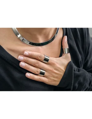 Moora Szeroki srebrny choker ze stali szlachetnej* Naszyjniki