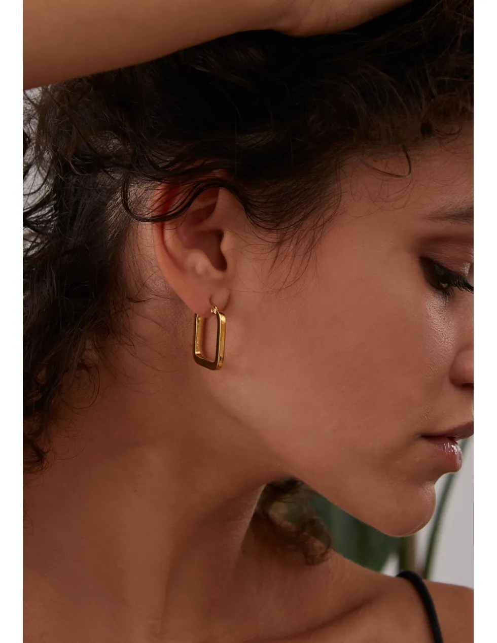 Moora Złote kolczyki kwadraty ze stali szlachetnej* Kolczyki